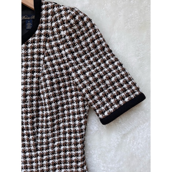 Brooks Brothers Brown & Black Checked Tweed A-Line Dress, Size 0 - Picture 11 of 16